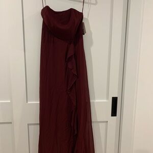 Birdy Grey Strapless - Cabernet - Winnie Chifon Bridesmaid Dress